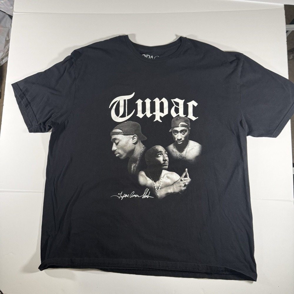 2Pac Tupac Shakur Black‎ Graphic T-Shirt XXL Hip Hop Rap Tee